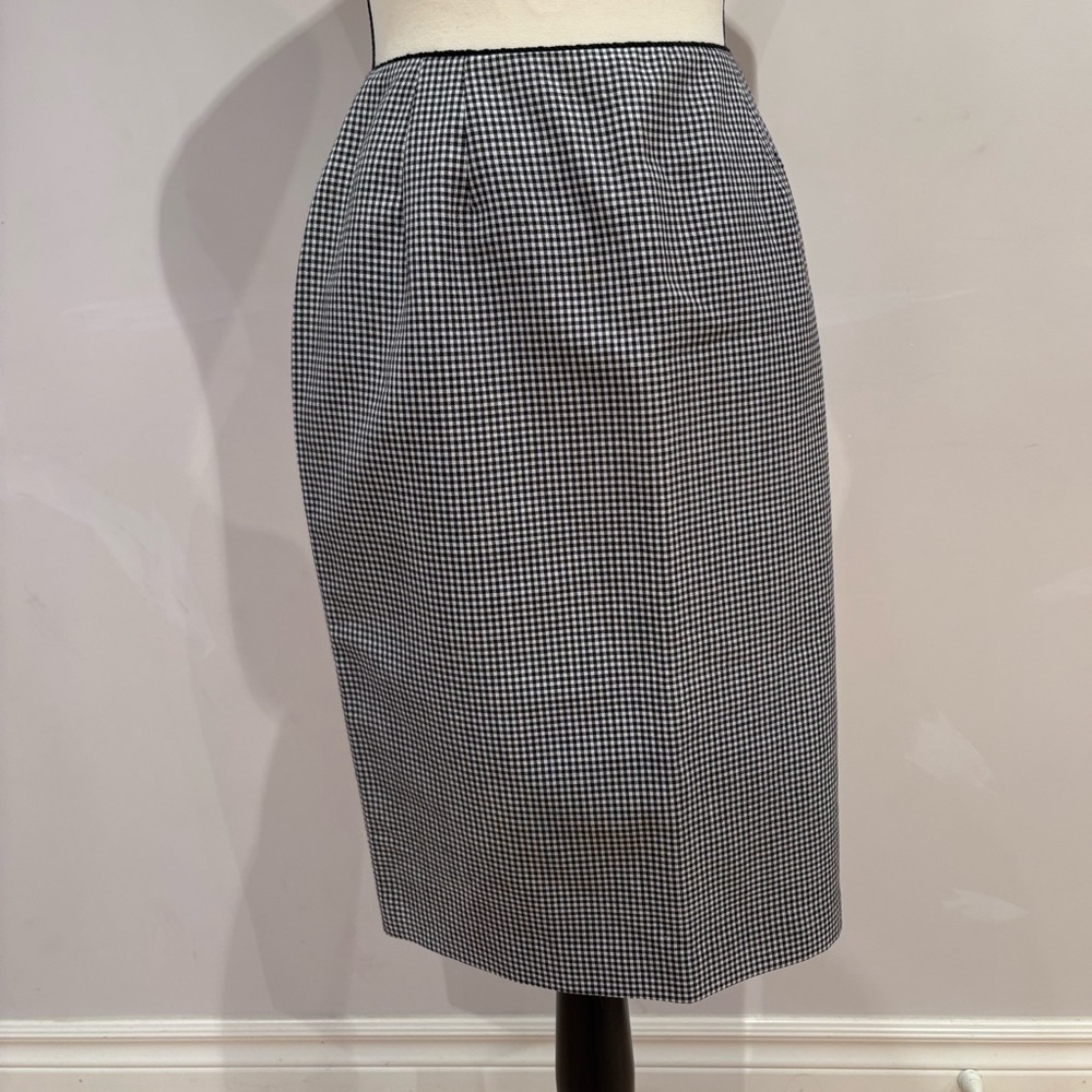 Vintage Black and White Gingham Pencil Skirt